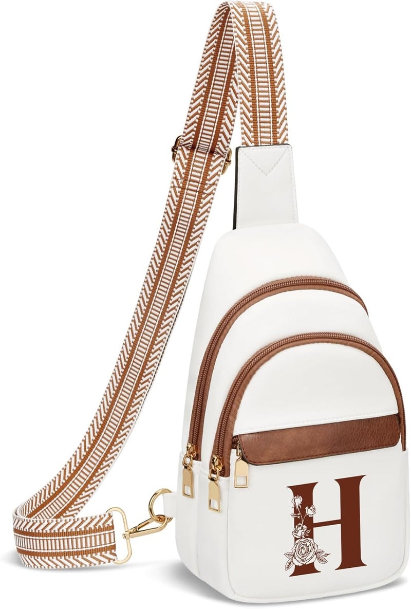 CLOUDWINGS Birthday Valentines Gifts for Women Mom Wife Crossbody Bags Sling Bag Fanny Packs with Initial Chest Bag | Initial - Image 1